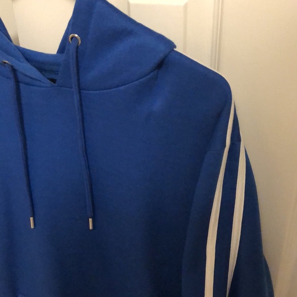 Mens Blue Hoodie & Jogger Set with white stripes (Size Medium) - Picture 5 of 7